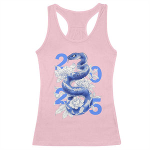 Year Of The Snake 2025 Racerback Tank Top Chinese New Year Blue Snake TS09 Light Pink Print Your Wear