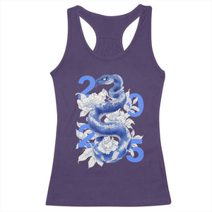 Year Of The Snake 2025 Racerback Tank Top Chinese New Year Blue Snake TS09 Purple Print Your Wear