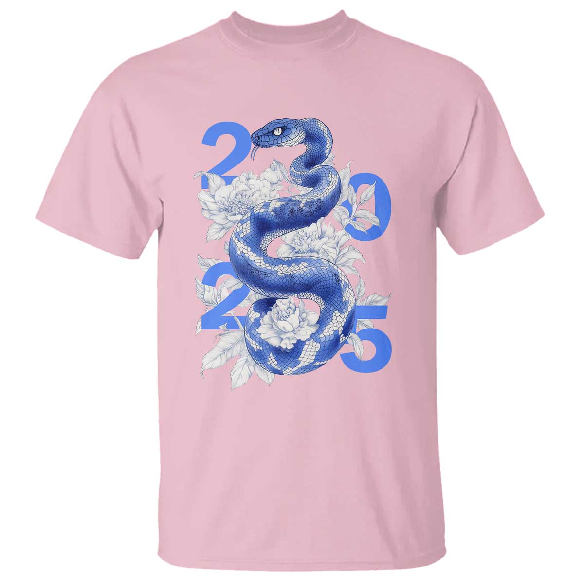 Year Of The Snake 2025 T Shirt Chinese New Year Blue Snake TS09 Light Pink Print Your Wear
