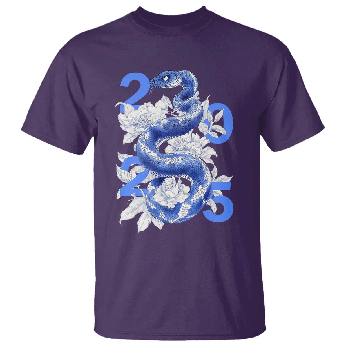 Year Of The Snake 2025 T Shirt Chinese New Year Blue Snake TS09 Purple Print Your Wear