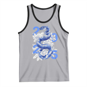 Year Of The Snake 2025 Tank Top Chinese New Year Blue Snake TS09 Athletic Heather Black Print Your Wear