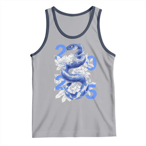 Year Of The Snake 2025 Tank Top Chinese New Year Blue Snake TS09 Athletic Heather Navy Print Your Wear