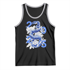Year Of The Snake 2025 Tank Top Chinese New Year Blue Snake TS09 Black Athletic Heather Print Your Wear