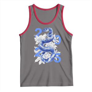 Year Of The Snake 2025 Tank Top Chinese New Year Blue Snake TS09 Deep Heather Red Print Your Wear