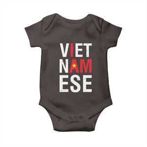 I Am Vietnamese Baby Onesie Viet Nam Flag Pride TS09 Dark Chocolate Print Your Wear