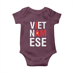 I Am Vietnamese Baby Onesie Viet Nam Flag Pride TS09 Maroon Print Your Wear