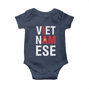 I Am Vietnamese Baby Onesie Viet Nam Flag Pride TS09 Navy Print Your Wear