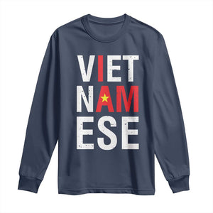 I Am Vietnamese Long Sleeve Shirt Viet Nam Flag Pride TS09 Navy Print Your Wear