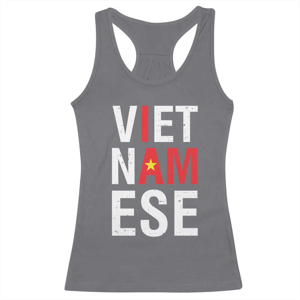I Am Vietnamese Racerback Tank Top Viet Nam Flag Pride TS09 Charcoal Print Your Wear