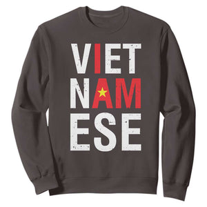 I Am Vietnamese Sweatshirt Viet Nam Flag Pride TS09 Dark Chocolate Print Your Wear