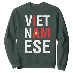 I Am Vietnamese Sweatshirt Viet Nam Flag Pride TS09 Dark Forest Green Print Your Wear