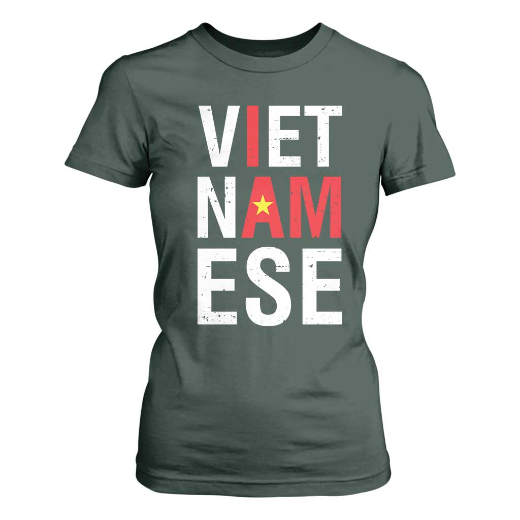 I Am Vietnamese T Shirt For Women Viet Nam Flag Pride TS09 Dark Forest Green Print Your Wear