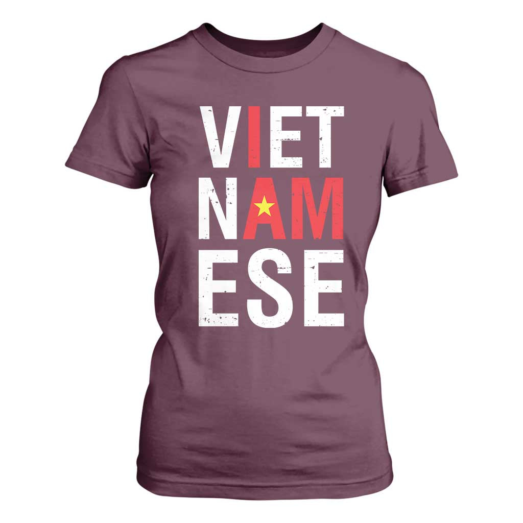 I Am Vietnamese T Shirt For Women Viet Nam Flag Pride TS09 Maroon Print Your Wear
