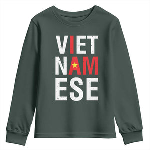 I Am Vietnamese Youth Sweatshirt Viet Nam Flag Pride TS09 Dark Forest Green Print Your Wear