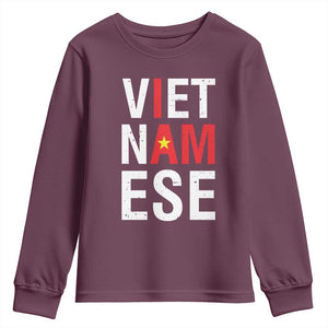 I Am Vietnamese Youth Sweatshirt Viet Nam Flag Pride TS09 Maroon Print Your Wear