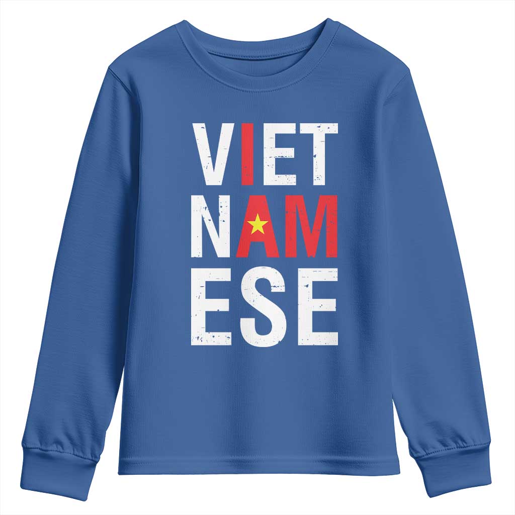 I Am Vietnamese Youth Sweatshirt Viet Nam Flag Pride TS09 Royal Blue Print Your Wear