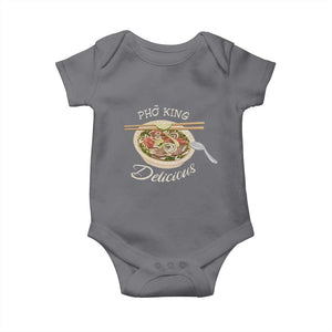 Vietnamese Food Lover Baby Onesie Pho King Delicious TS09 Charcoal Print Your Wear