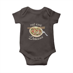 Vietnamese Food Lover Baby Onesie Pho King Delicious TS09 Dark Chocolate Print Your Wear