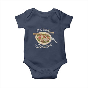 Vietnamese Food Lover Baby Onesie Pho King Delicious TS09 Navy Print Your Wear