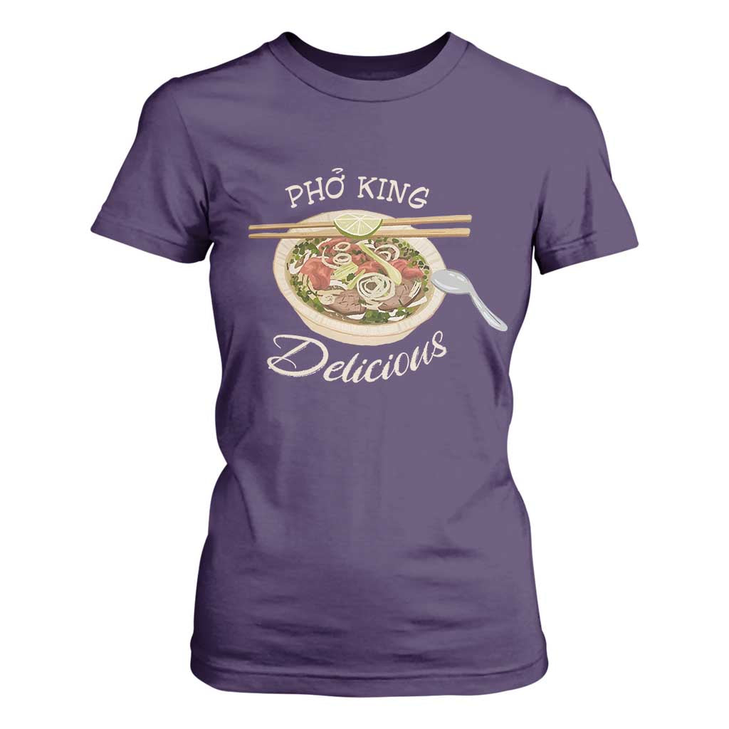 Vietnamese Food Lover T Shirt For Women Pho King Delicious TS09 Purple Print Your Wear