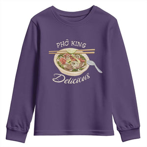Vietnamese Food Lover Youth Sweatshirt Pho King Delicious TS09 Purple Print Your Wear