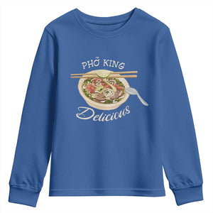 Vietnamese Food Lover Youth Sweatshirt Pho King Delicious TS09 Royal Blue Print Your Wear