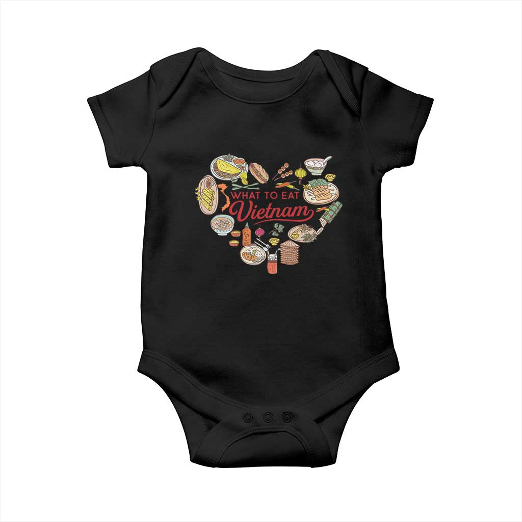 Vietnamese Food Lover Baby Onesie What To Eat In Vietnam Viet Nam TS09 Black Print Your Wear