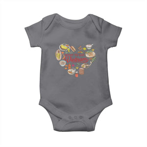 Vietnamese Food Lover Baby Onesie What To Eat In Vietnam Viet Nam TS09 Charcoal Print Your Wear