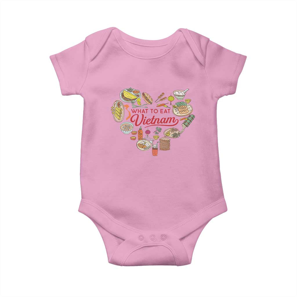 Vietnamese Food Lover Baby Onesie What To Eat In Vietnam Viet Nam TS09 Light Pink Print Your Wear