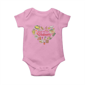 Vietnamese Food Lover Baby Onesie What To Eat In Vietnam Viet Nam TS09 Light Pink Print Your Wear