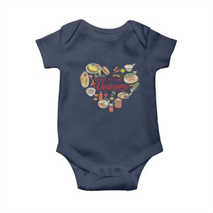 Vietnamese Food Lover Baby Onesie What To Eat In Vietnam Viet Nam TS09 Navy Print Your Wear