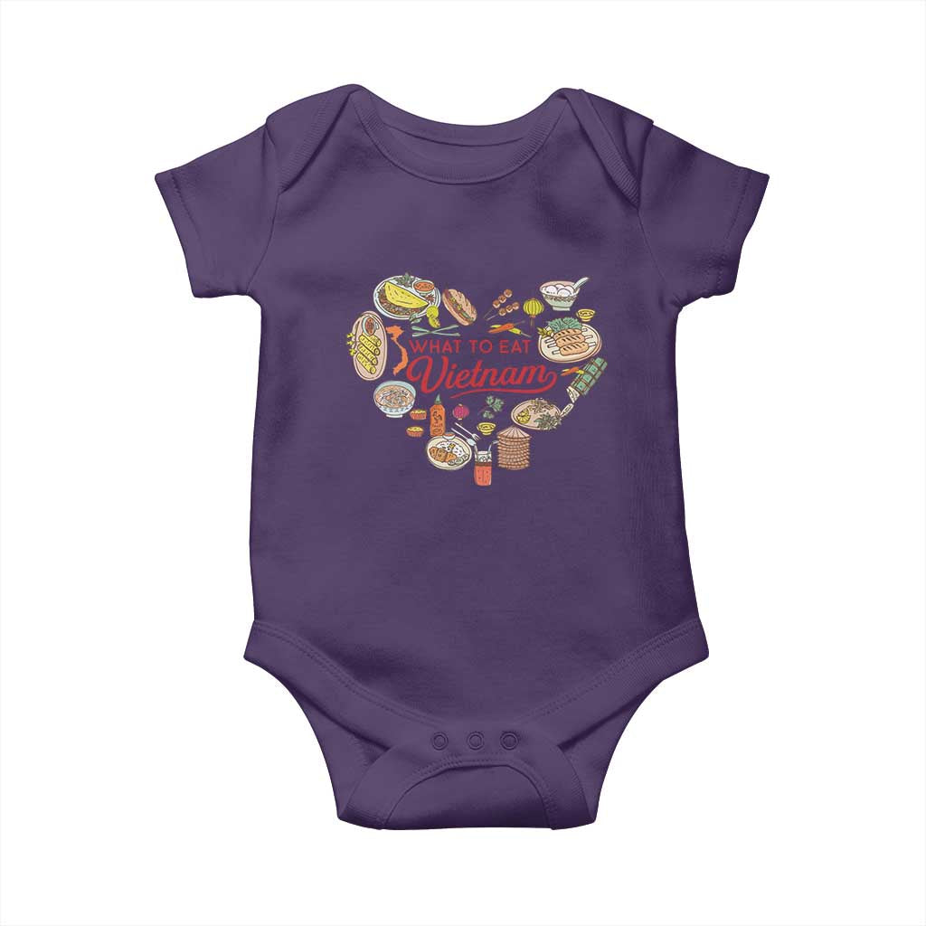 Vietnamese Food Lover Baby Onesie What To Eat In Vietnam Viet Nam TS09 Purple Print Your Wear