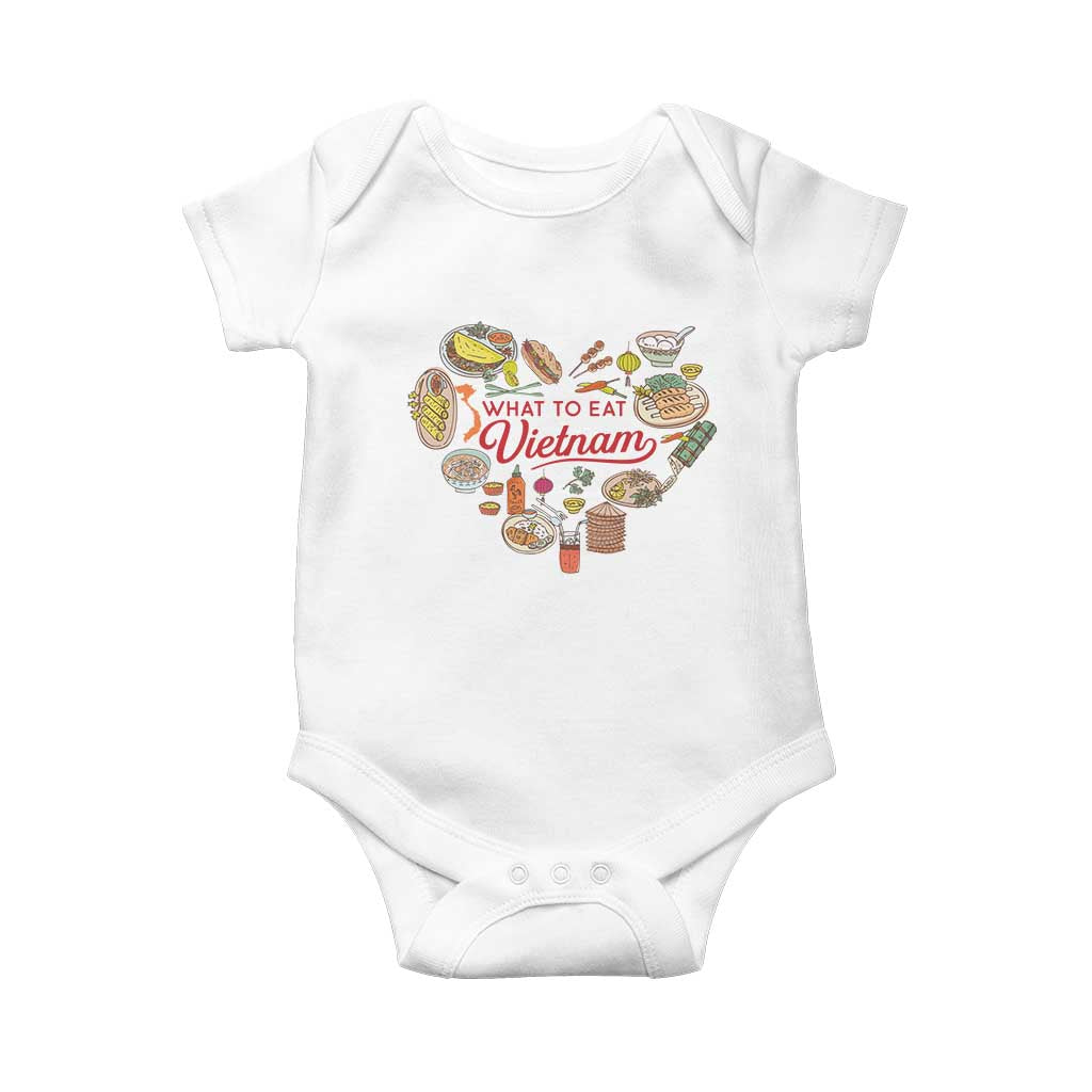 Vietnamese Food Lover Baby Onesie What To Eat In Vietnam Viet Nam TS09 White Print Your Wear