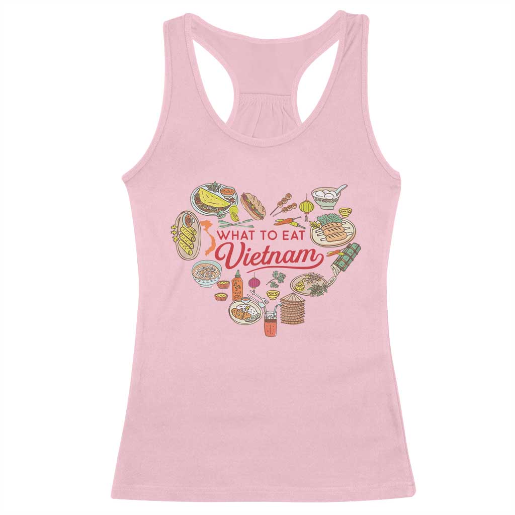 Vietnamese Food Lover Racerback Tank Top What To Eat In Vietnam Viet Nam TS09 Light Pink Print Your Wear