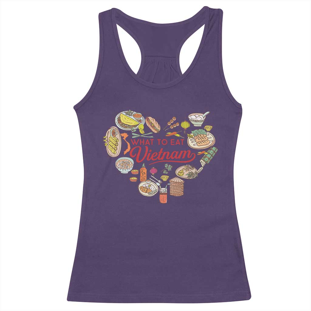 Vietnamese Food Lover Racerback Tank Top What To Eat In Vietnam Viet Nam TS09 Purple Print Your Wear