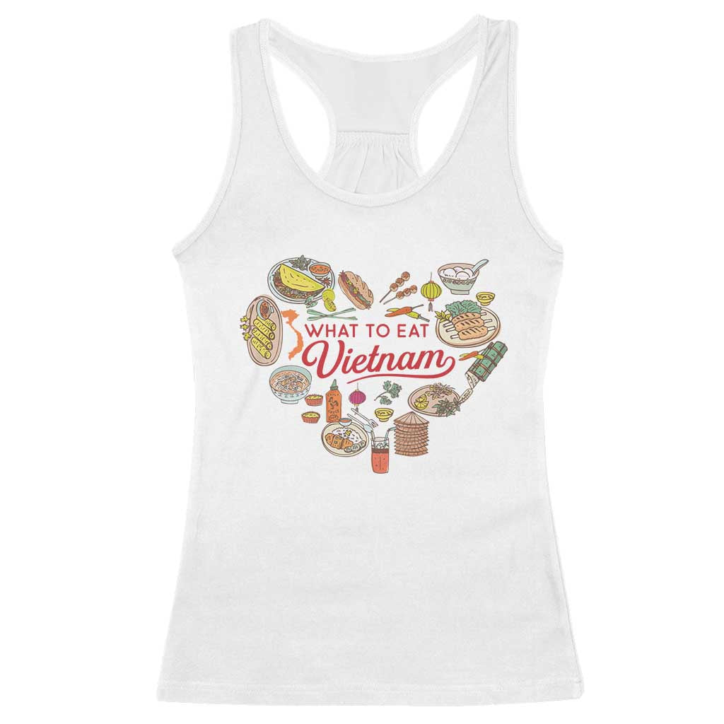 Vietnamese Food Lover Racerback Tank Top What To Eat In Vietnam Viet Nam TS09 White Print Your Wear