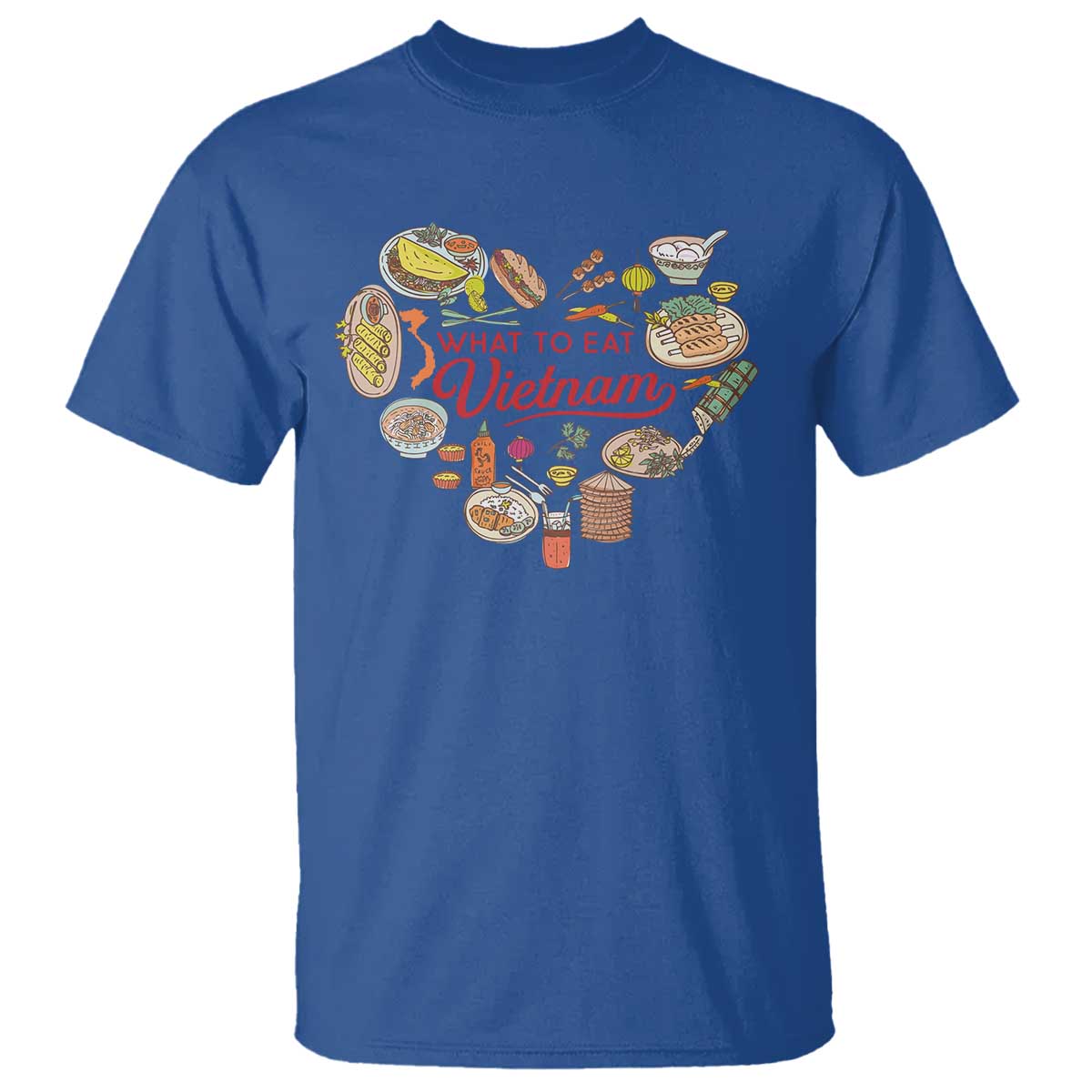 Vietnamese Food Lover T Shirt What To Eat In Vietnam Viet Nam TS09 Royal Blue Print Your Wear