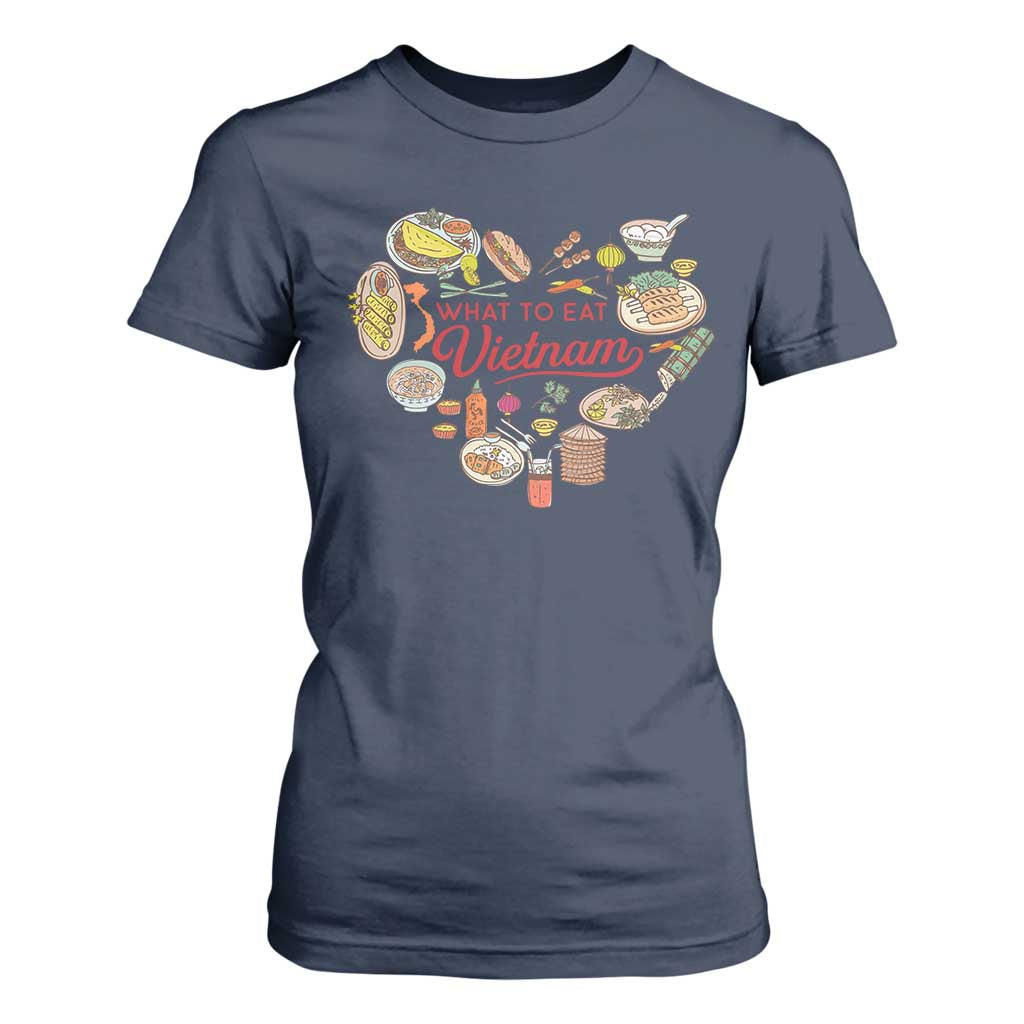 Vietnamese Food Lover T Shirt For Women What To Eat In Vietnam Viet Nam TS09 Navy Print Your Wear