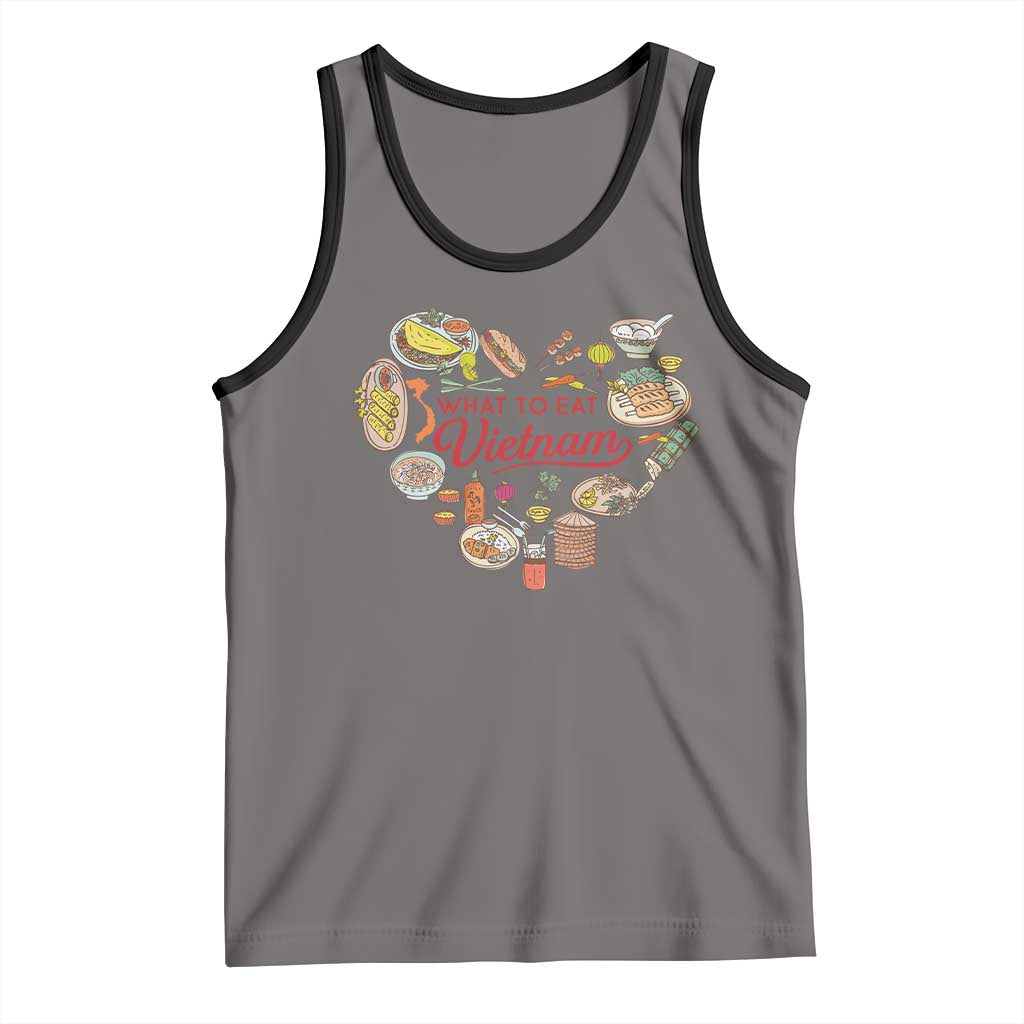 Vietnamese Food Lover Tank Top What To Eat In Vietnam Viet Nam TS09 Deep Heather Black Print Your Wear