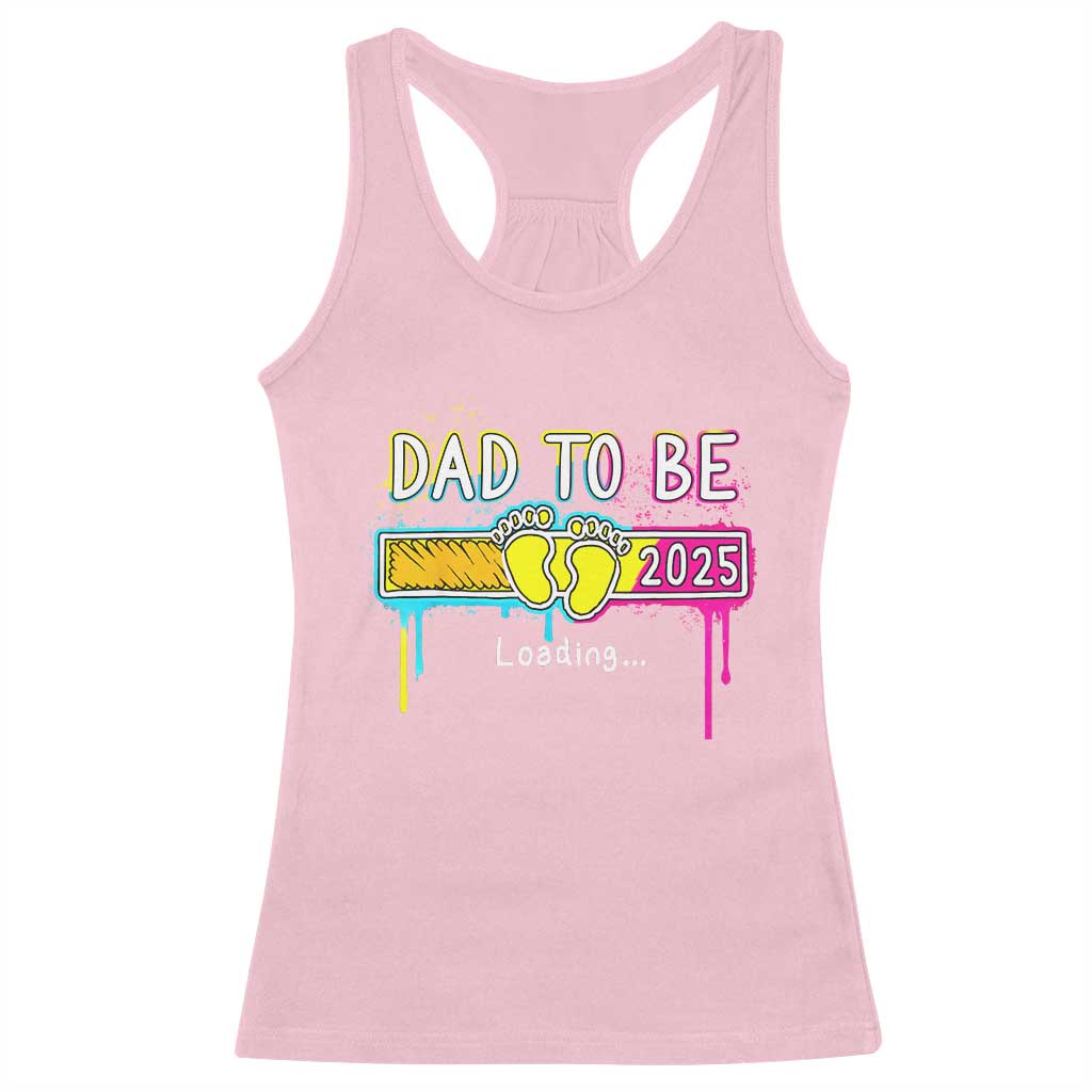 New Dad 2025 Racerback Tank Top Loading Dad To Be Est 2025 TS09 Light Pink Print Your Wear
