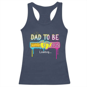 New Dad 2025 Racerback Tank Top Loading Dad To Be Est 2025 TS09 Navy Print Your Wear