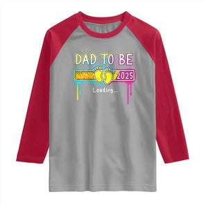 New Dad 2025 Raglan Shirt Loading Dad To Be Est 2025 TS09 Sport Gray Red Print Your Wear