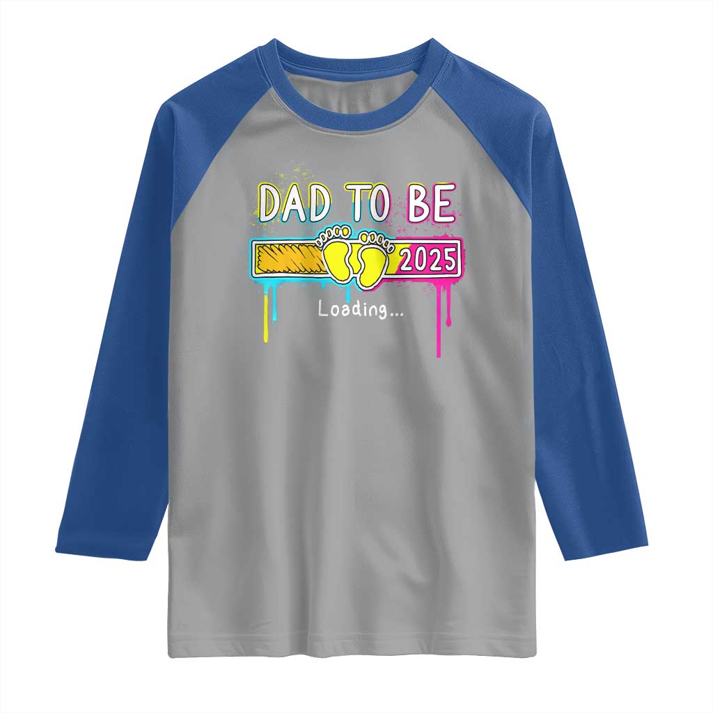 New Dad 2025 Raglan Shirt Loading Dad To Be Est 2025 TS09 Sport Gray Royal Print Your Wear
