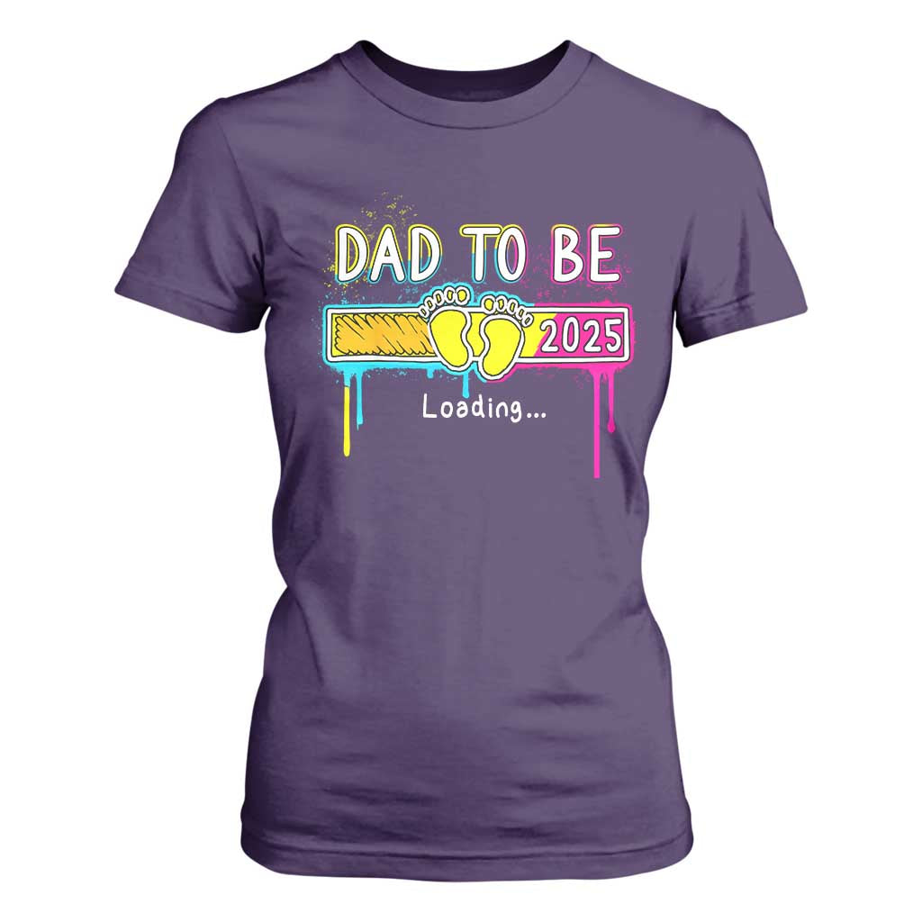 New Dad 2025 T Shirt For Women Loading Dad To Be Est 2025 TS09 Purple Print Your Wear
