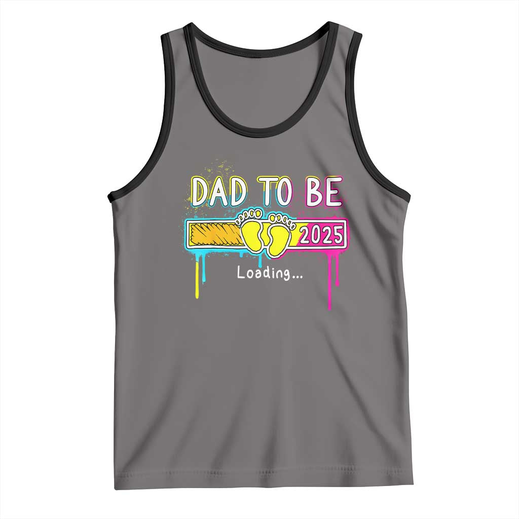 New Dad 2025 Tank Top Loading Dad To Be Est 2025 TS09 Deep Heather Black Print Your Wear