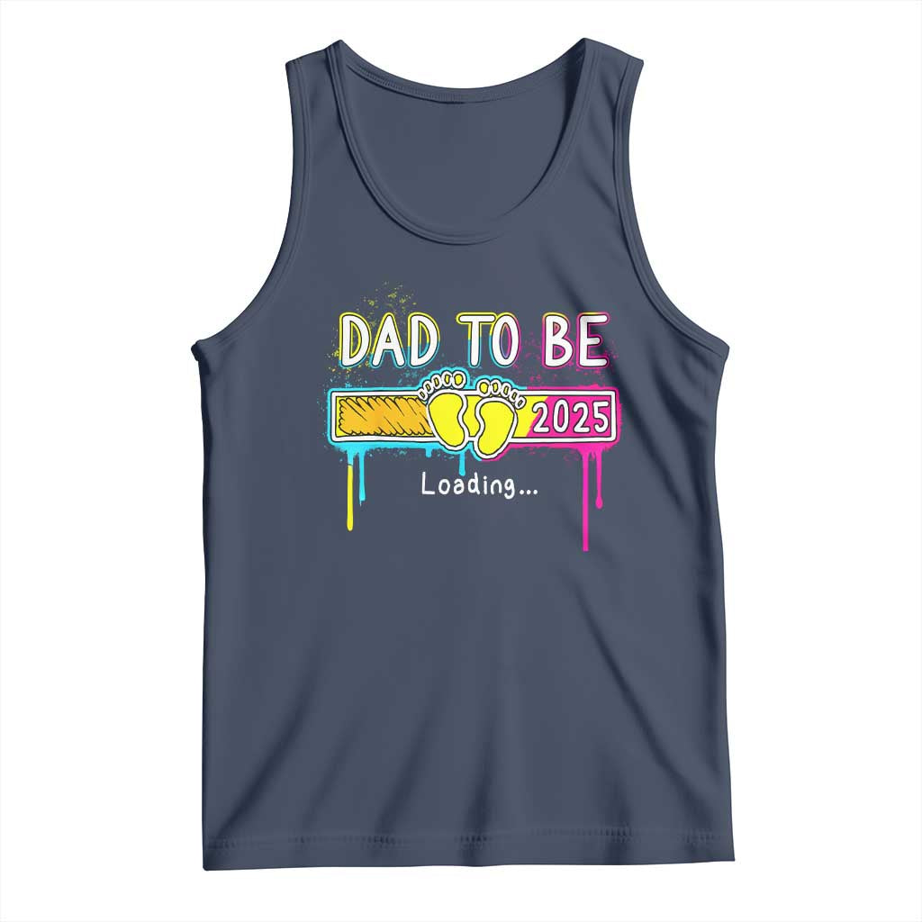 New Dad 2025 Tank Top Loading Dad To Be Est 2025 TS09 Navy Print Your Wear