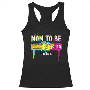 New Mom 2025 Racerback Tank Top Loading Mom To Be Est 2025 TS09 Black Print Your Wear