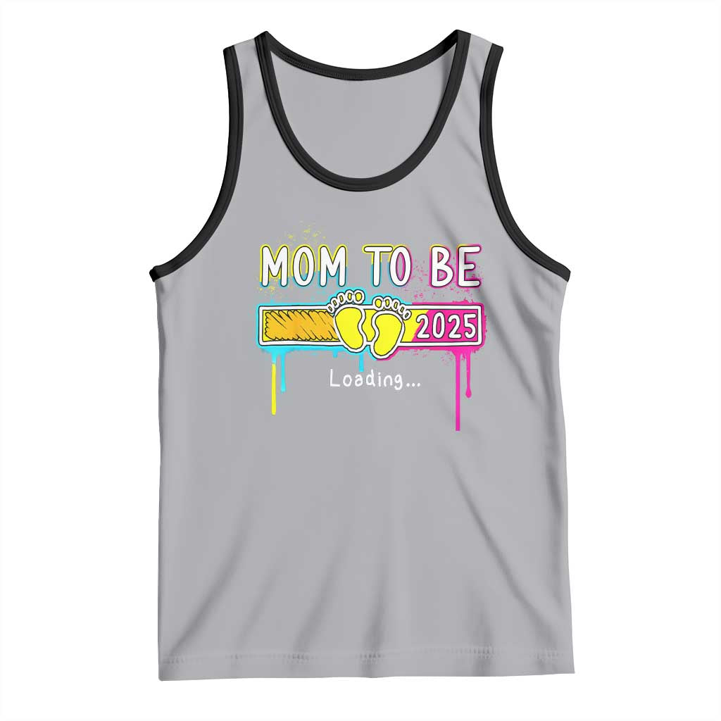 New Mom 2025 Tank Top Loading Mom To Be Est 2025 TS09 Athletic Heather Black Print Your Wear