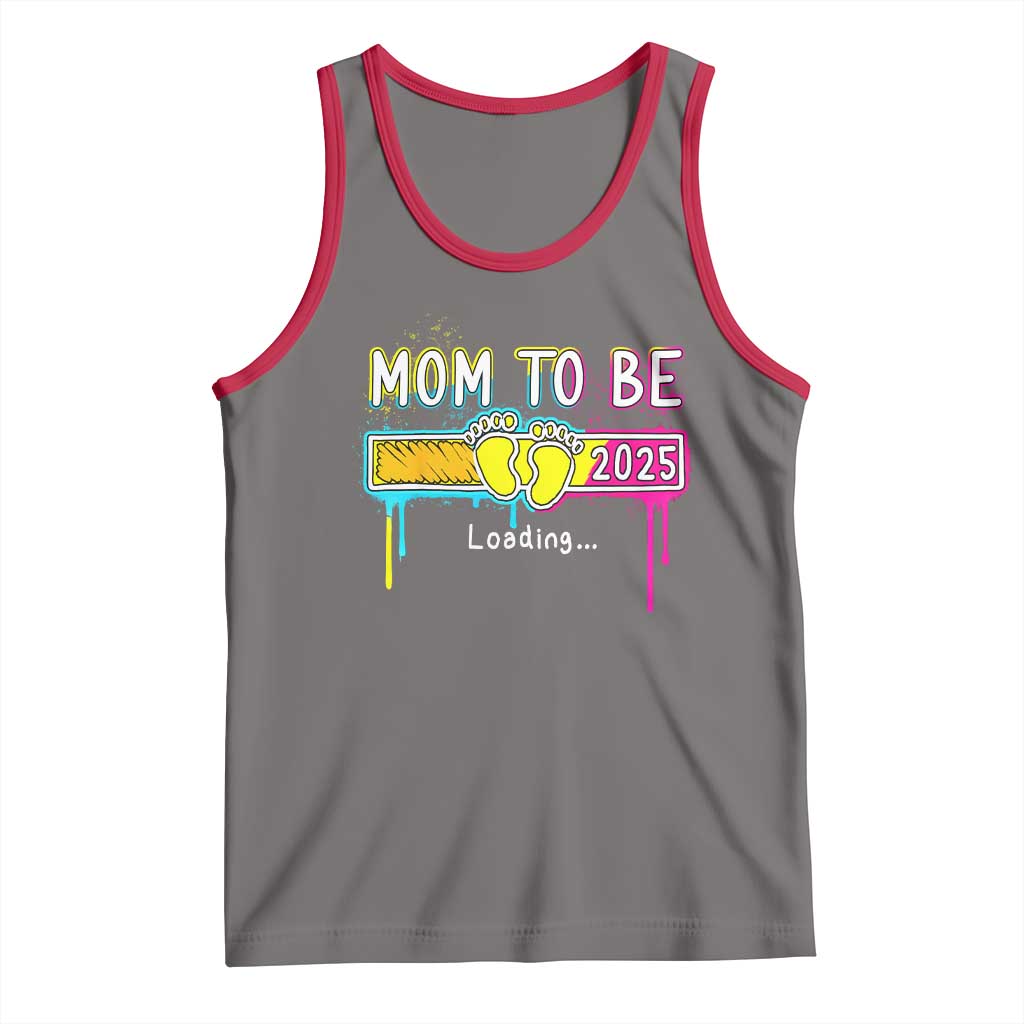 New Mom 2025 Tank Top Loading Mom To Be Est 2025 TS09 Deep Heather Red Print Your Wear