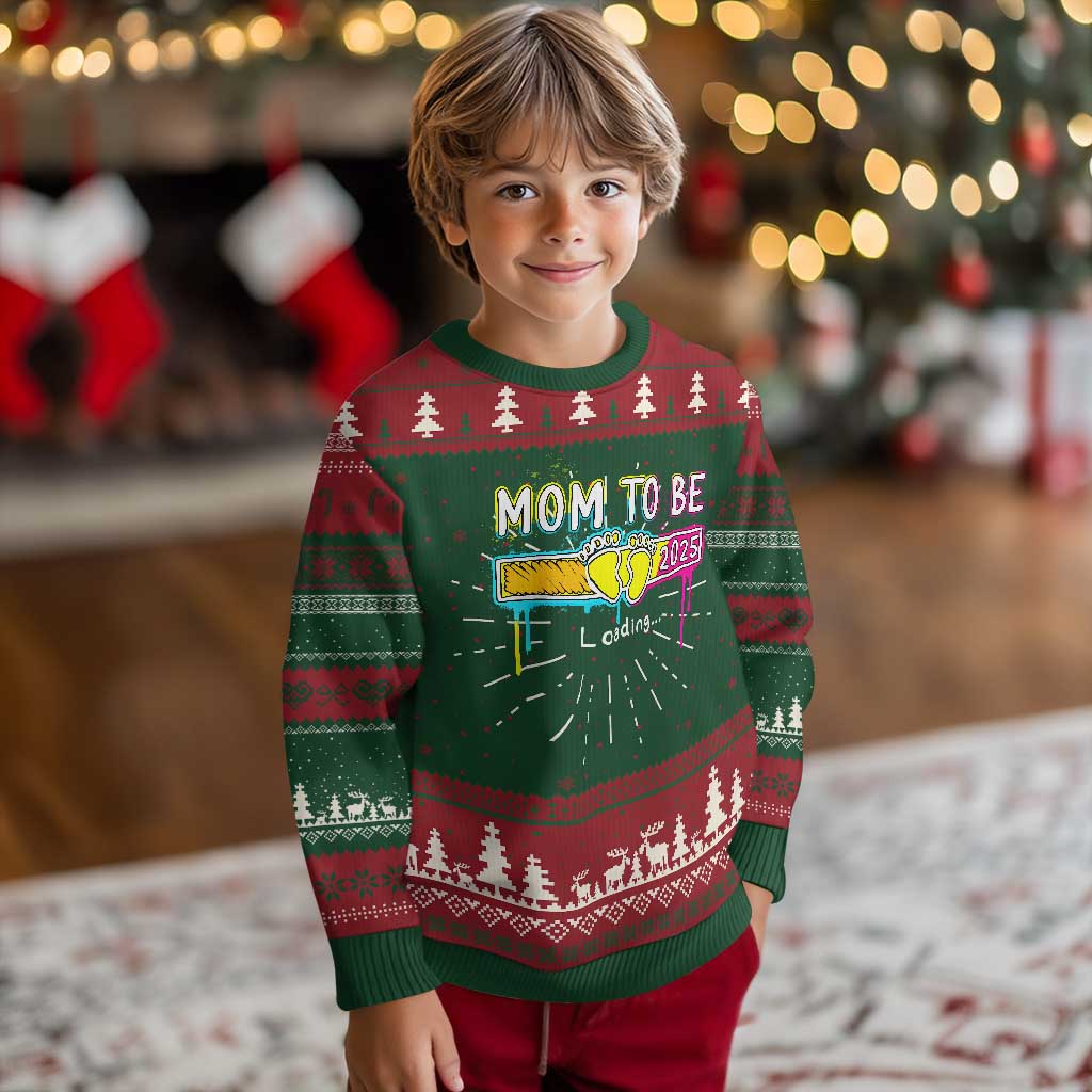 New Mom 2025 Ugly Christmas Sweater Loading Mom To Be Est 2025 TS09 Christmas Print Your Wear